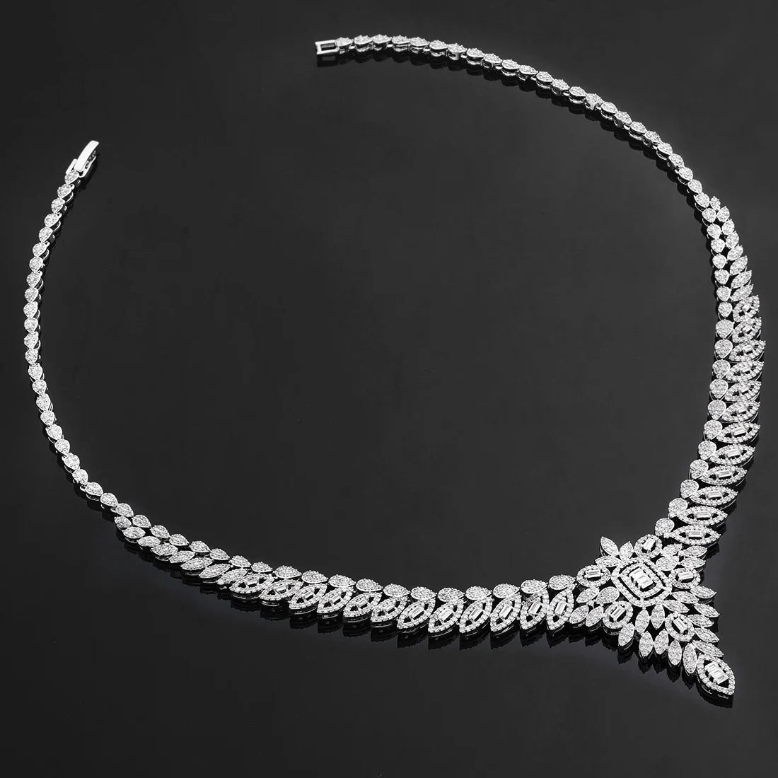 2024 Wedding Jewelry Necklace Sets for Women AAA Cubic Zirconia Bridal Jewellery Set Dubai Saudi Party Engagement Accessory