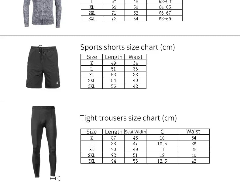Men's Tracksuit Gym Fitness Running 5 Pcs/Set Quick Dry Sweat-absorb Compression Sport Suit Clothes Jogging Sport Wear