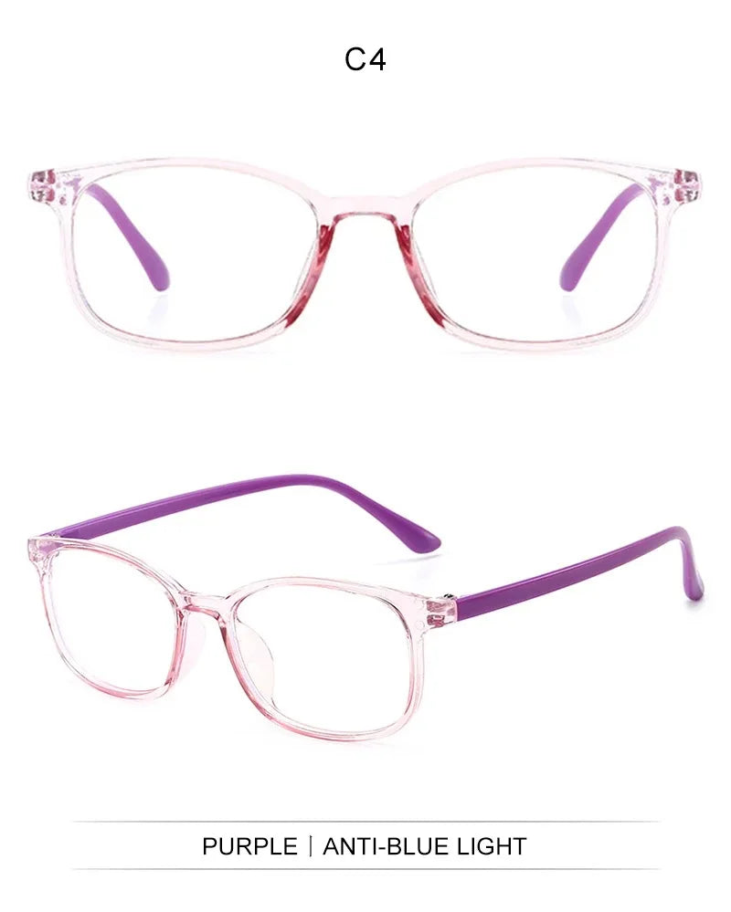 CRIXLAIS Fashion Square Computer Glasses For Children Vintage Prescription Eyeglasses Frames Kids Anti Blue Light Eyewear UV400