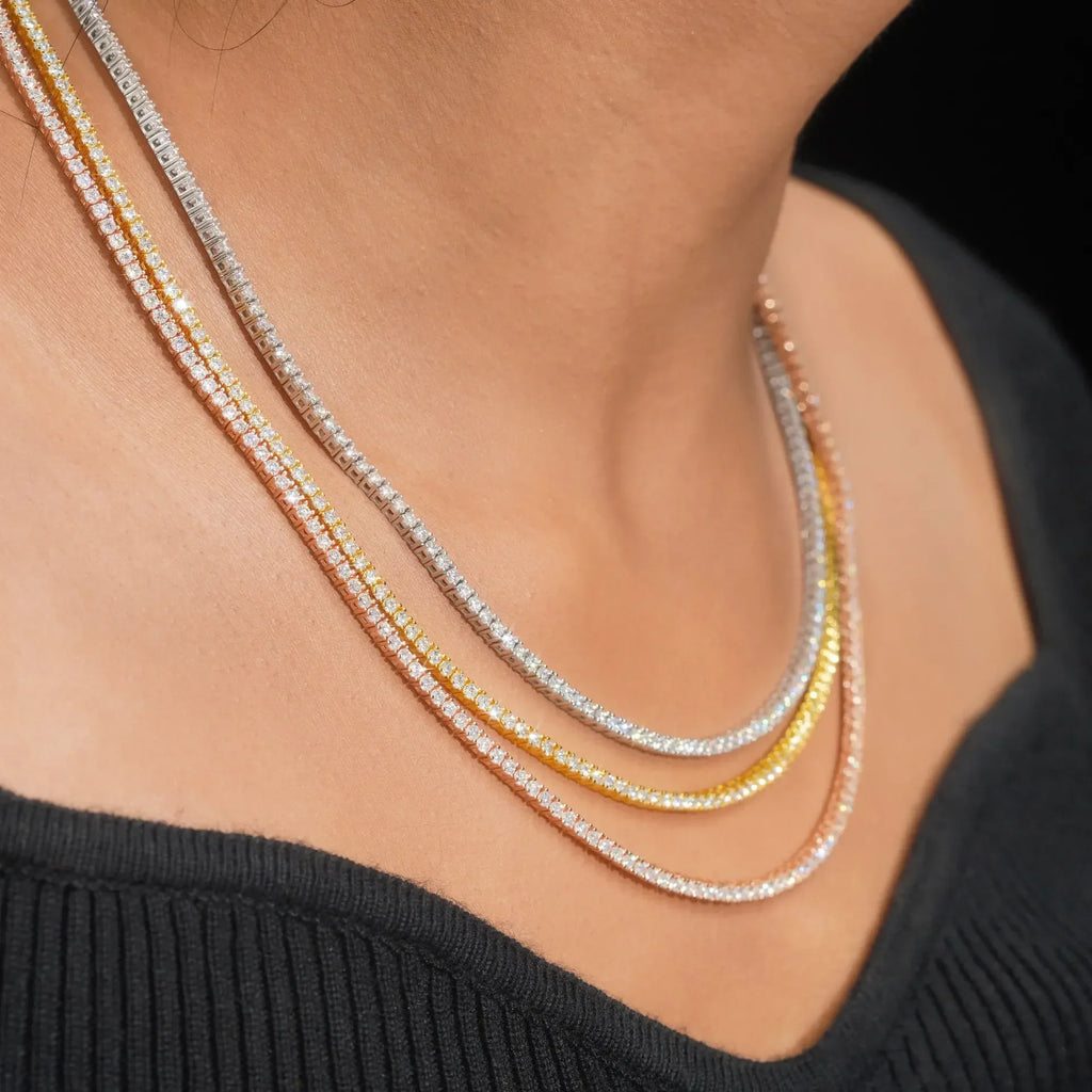 2/2.5/3/4/5mm Full D Color VVS1 Moissanite Tennis Necklace for Woman Man 925 Silver GRA Certified Party Bridal Neck Chain