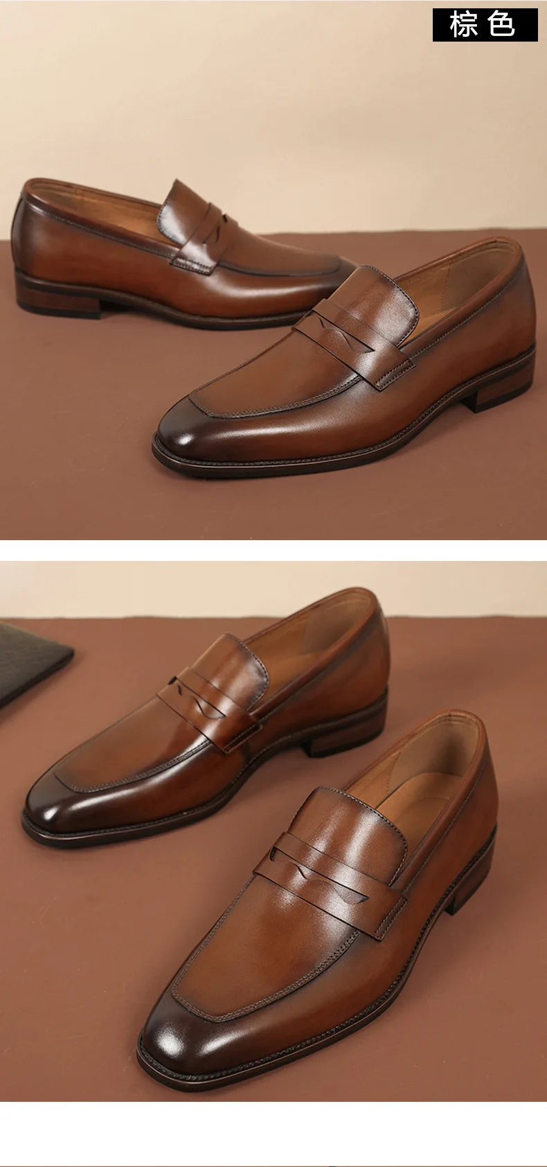 Loafer Shoes For Men Genuine Leather Mens Shoes Driving Shoes Leisure Business Lazy Shoes Plus Size 37-47