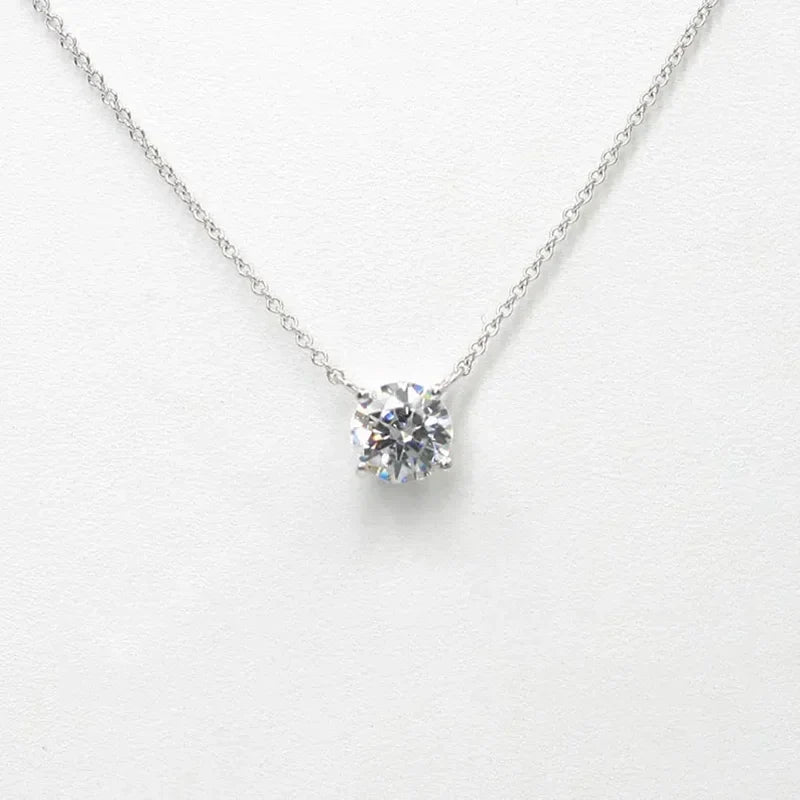 1CT 2CT 3CT Certified Moissanite Pendant Necklace For Women S925 Sterling Silver Solitaire Drop Necklaces Jewelry Gift