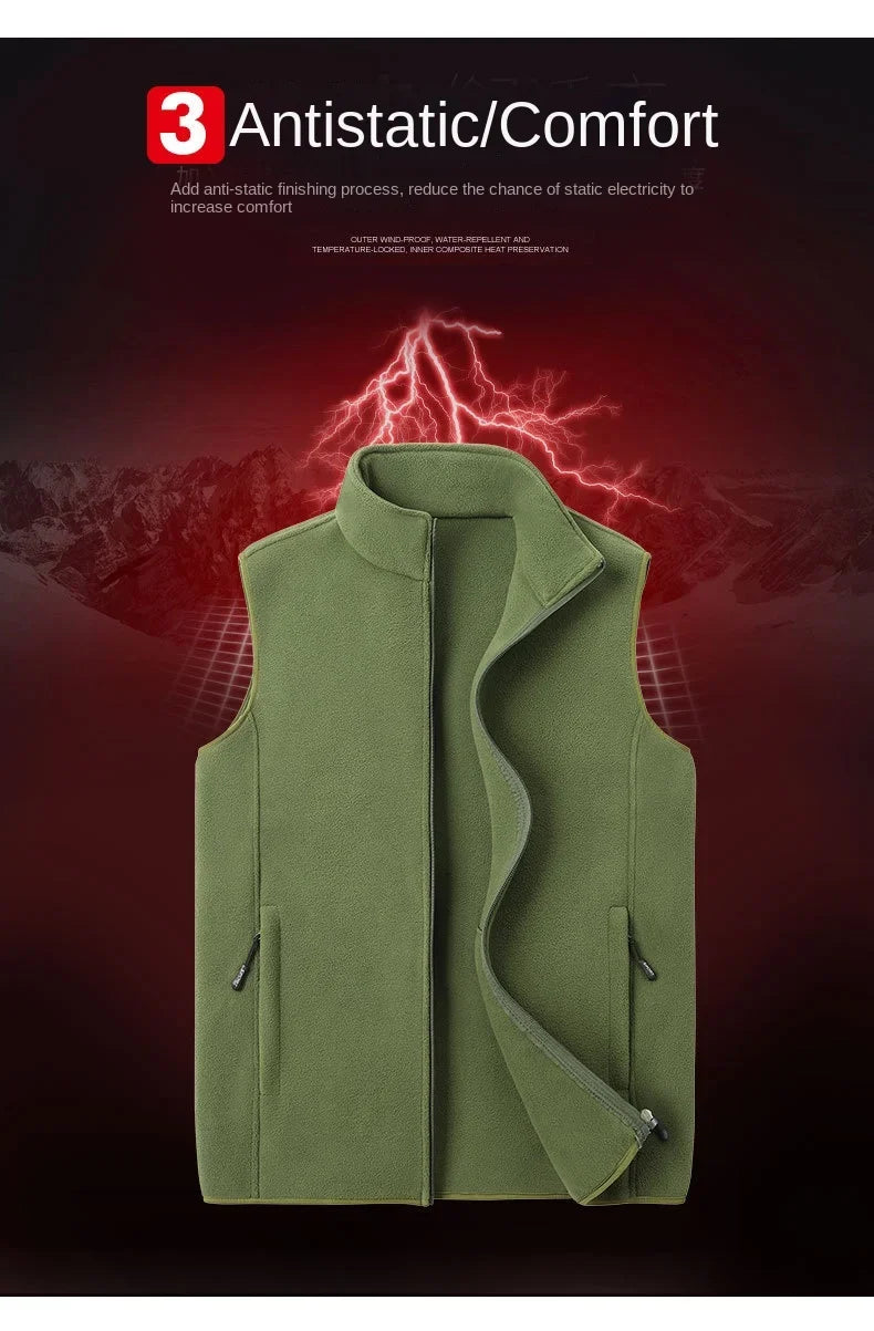 Autumn Fashion Plus Size Male Warm Waistcoat Fleece Vest Men's Lamb Cashmere Warm Sleeveless Coat Men Brand Clothing Winter Vest