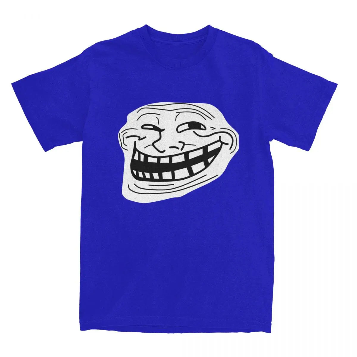 تي شيرت رجالي بتصميم Rage Comic Trollface مضحك على طراز أنيمي الهيب هوب بأكمام قصيرة، قمصان صيفية رائعة من القطن الخالص بياقة مستديرة مقاس 6XL