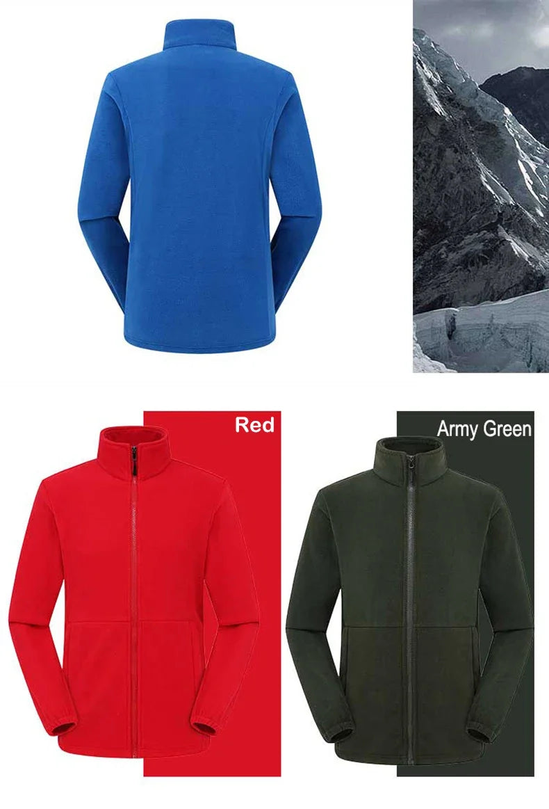Men Polar Fleece Jackets Winter Windproof Thermal Soft Shell Jacket Outdoor Sports Hiking Camping Skiing Climbing Warm Coat