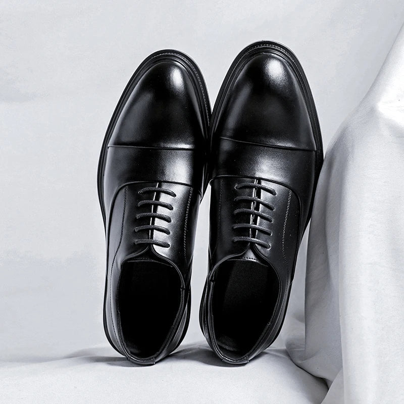 Brand Men Genuine Leather Shoes Black Wedding Bride For Formal Party Dress OEM Italian Men Shoes Casual Soft Casual Shoes