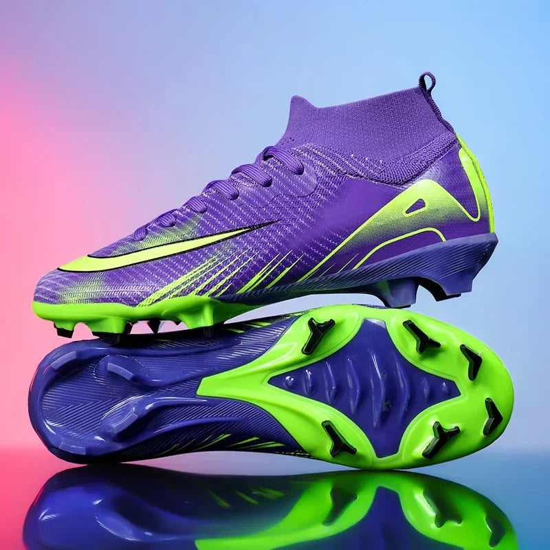 New Men Football Boots Training Shoes FG Ultralight Soccer Shoes Outdoor Drop Shipping Soccer Cleats Non-Slip Long Spikes
