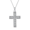 3.5mm Moissanite Cross Pendant Necklace Original s925 Sterling Sliver Plated 18k White Gold Fine Necklace for Women Man