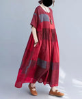 Robe Plus Size 100KG Summer Dress Women Floral Loose Vestidos Para Mujer Casual Maxi Print Cotton Linen Oversized BOHO