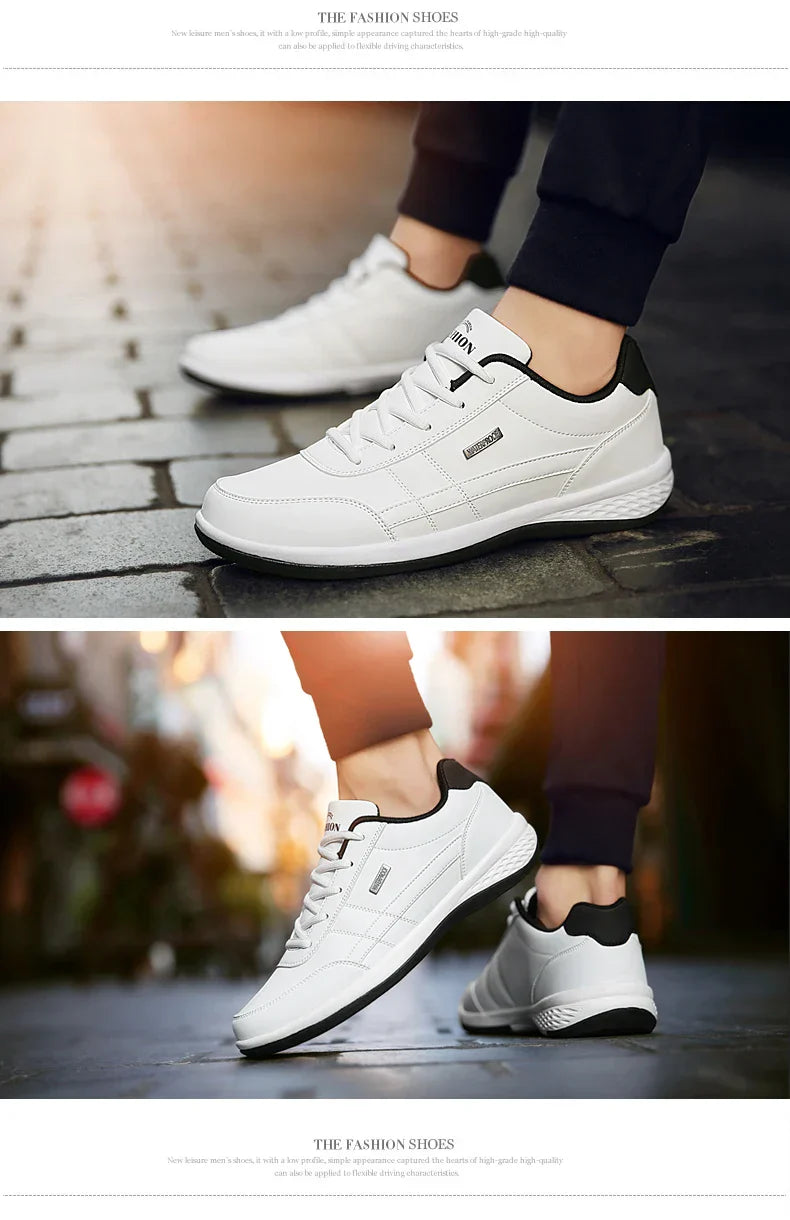 Men Shoes Spring Autumn Waterproof Walking Sneakers Leisure Male Leather Sports Shoes Non-Slip Footwear Tennis for Men