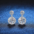 1ct Moissanite Earrings for Women S925 Sterling Silver 18k White Gold Plated Diamond Drop Earring Gifts with Certificate