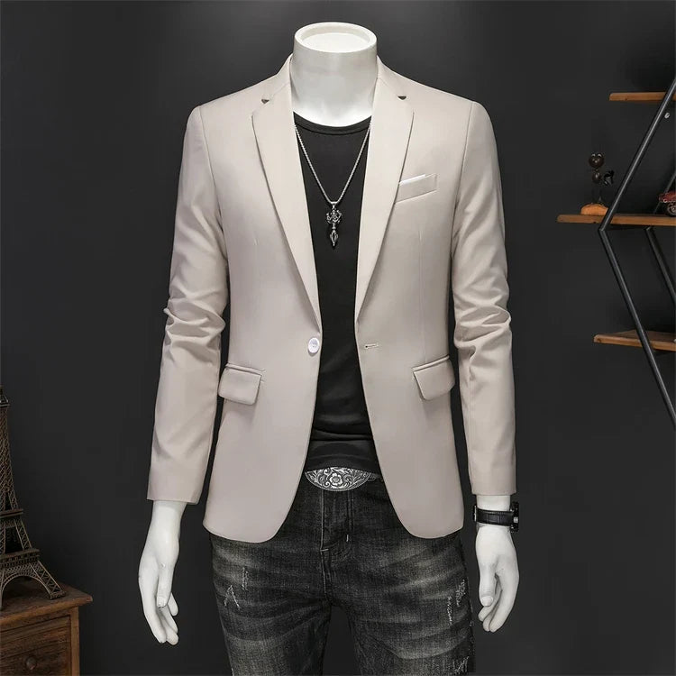 15-color boutique fashion suit 6XL men's slim groom wedding suit jacket business office suit casual solid color suit jacket