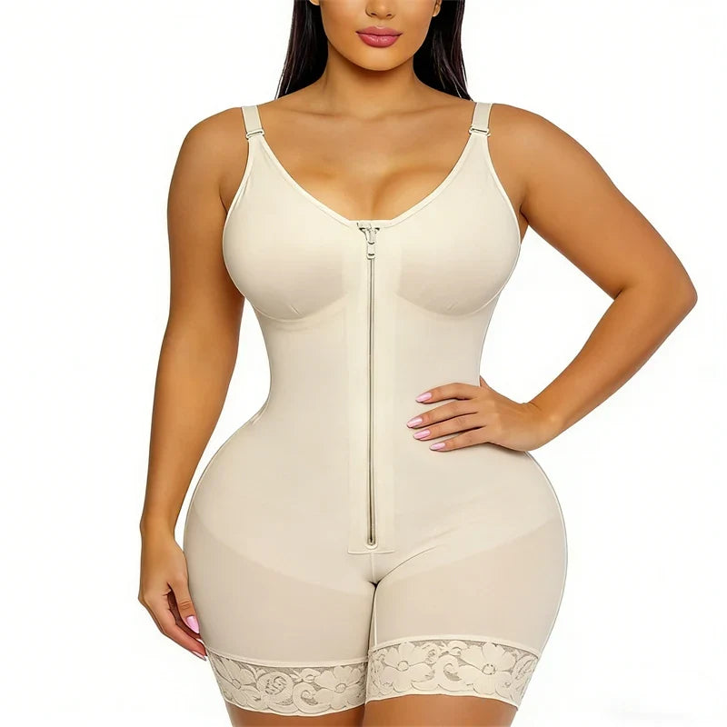 Body Shaper Tummy Control Butt Lifter Shapewear Bodysuit Zipper Design Crotch Postpartum Waist Trainer Slimming Girdles