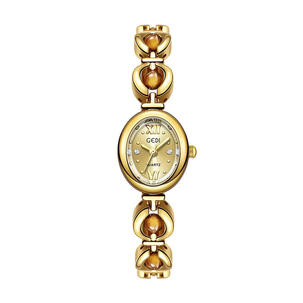 Ladies Watch Light Luxury Brand National Style Zulu Green Bracelet Advanced Bead Waterproof Women Fashion Quartz Wristwatches