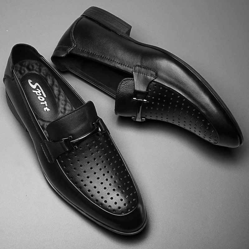 Italy Luxury Brand Fashion Men Casual Shoes Loafer Shoes Men Genuine Leather Slip-on Formal Shoes Moccasins Handmade Man Shoes