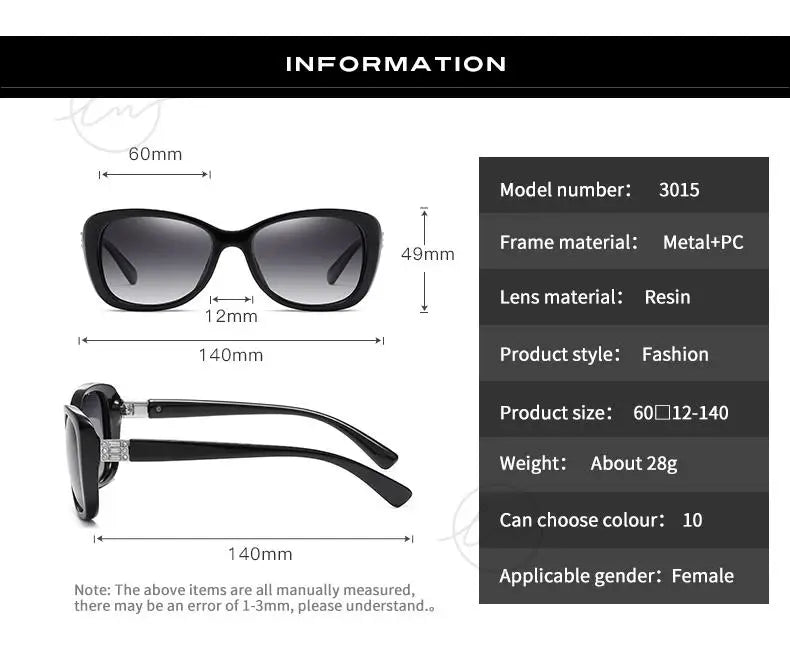 Young Style Women's Sunglasses Gradient Polarized Driving Glasses Luxury Design Ladies Elegant Lunette De Soleil Femme