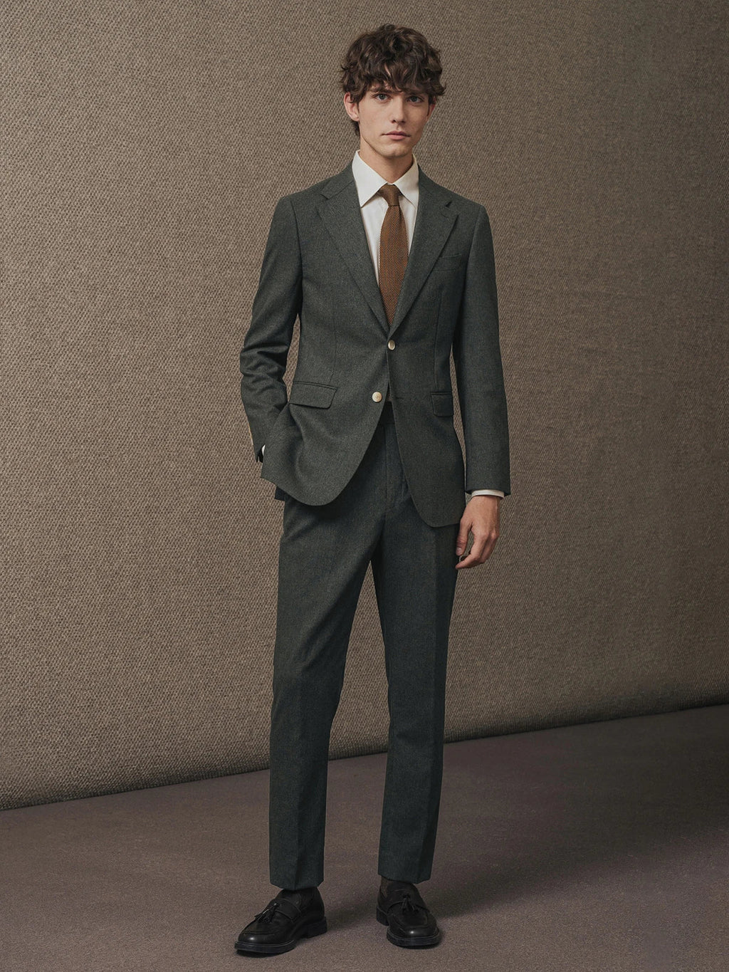 100% Wool Mens Suits Set Blazer + Pant Green Luxury Wedding Groom Wear Simple Style Fashion Man Suit Slim Fit Casual Clothes