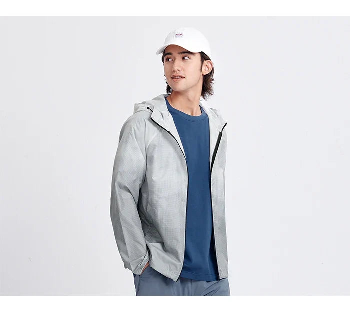 Jacket Men'S Summer Foldable Storage Top Simple Casual Style Hooded Couple