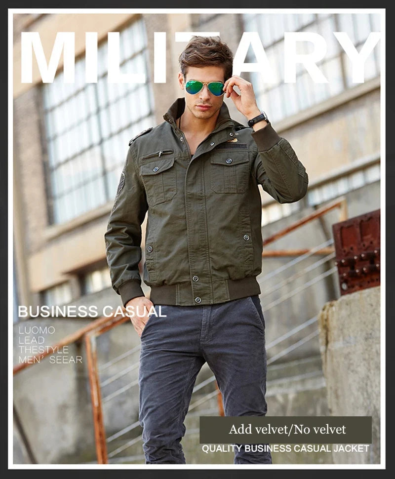New Business Casual Jackets Man Winter Fleece Tactical Jacket Embroidery Windproof Multiple Pockets Outdoor Workwear Coat