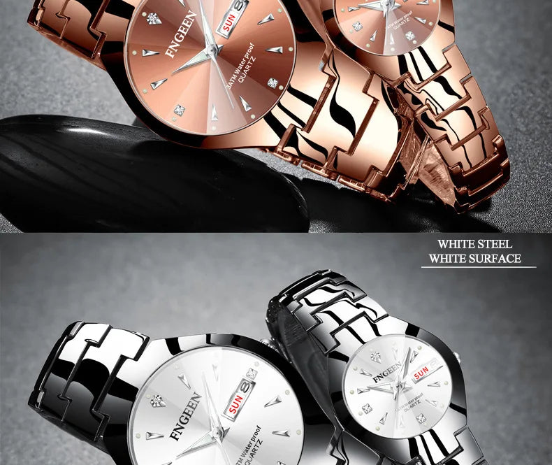 Relogio Feminino Couple Watch Men Quartz watch for Lovers Luxury Womens wristwatch Stainless Steel Waterproof