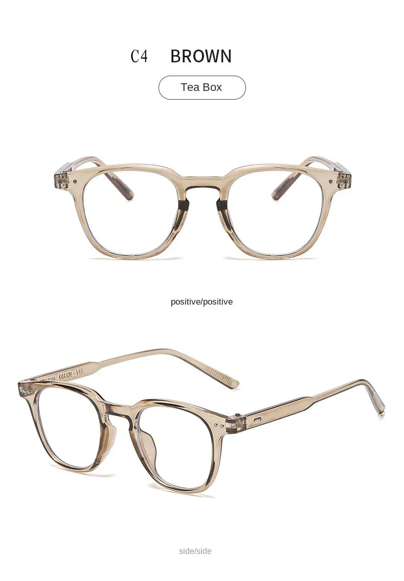 2024 New Fashion Y2K Style Glasses Frame Retro Square Glasses for Women Lady Decorative Eyeglasses Korean Powder Blusher Eyewear