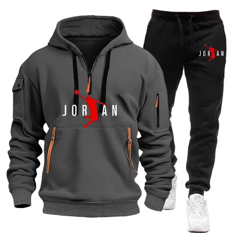 Winter hoodie set, pants, casual jogging clothes, sportswear, sportswear