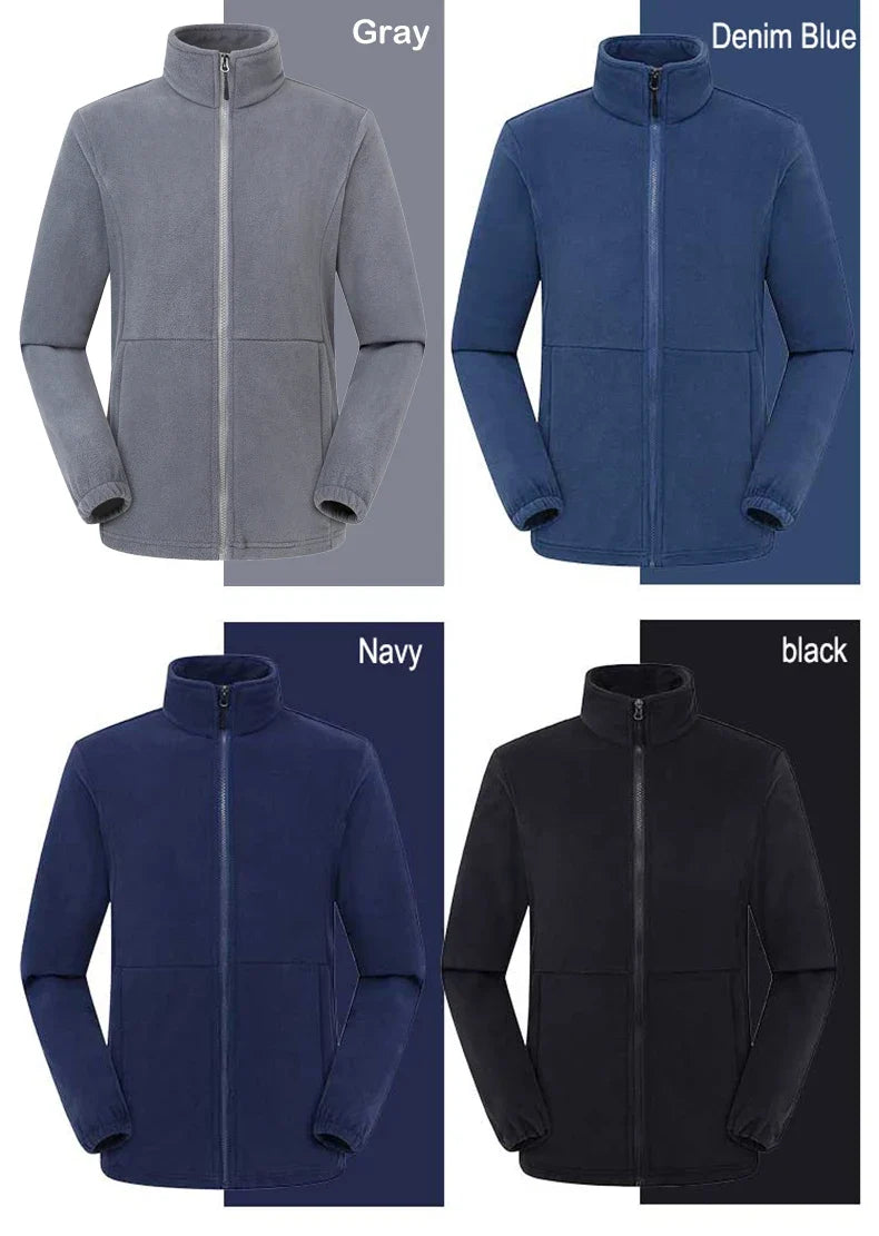 Men Polar Fleece Jackets Winter Windproof Thermal Soft Shell Jacket Outdoor Sports Hiking Camping Skiing Climbing Warm Coat