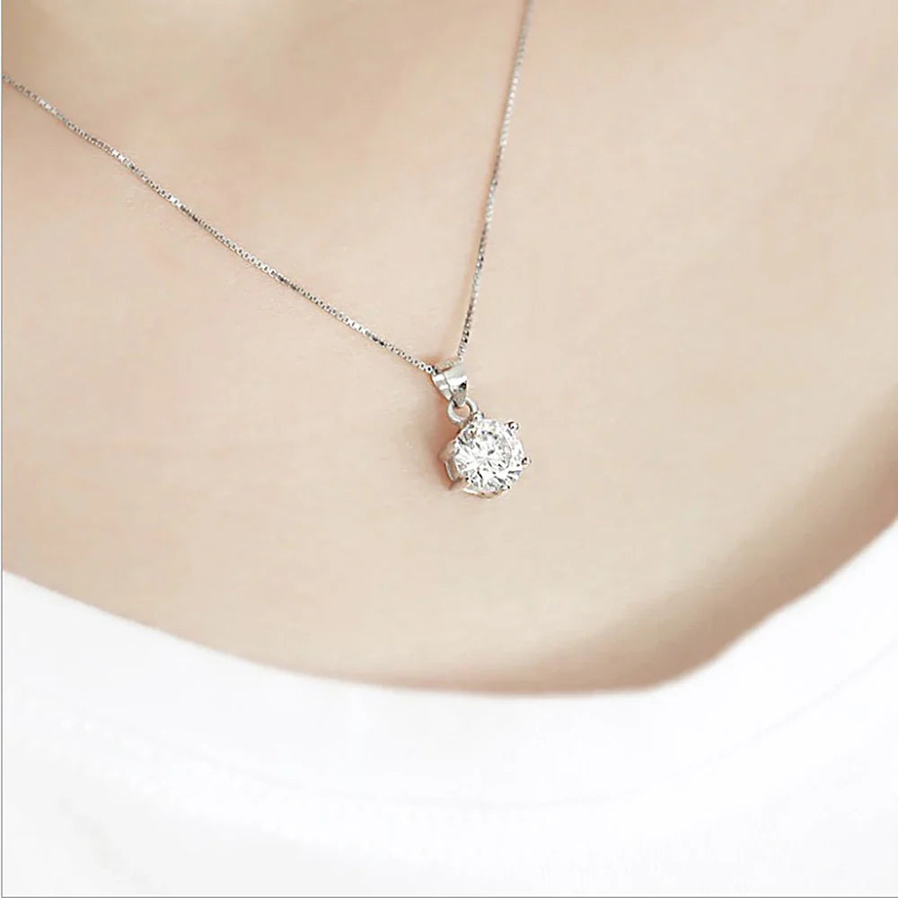 1-10Carat Moissanite Diamond Pendant Necklace for Women S925 Silver D Color VVSI Clarity Solitaire Diamond NeckchainCertified