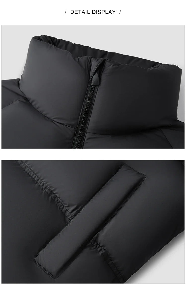 Down Jacket Men 2026 Winter New Thickened Short Coat Three-Proof Thermal Puffer Coat Couple Top Trendy Down Jacket