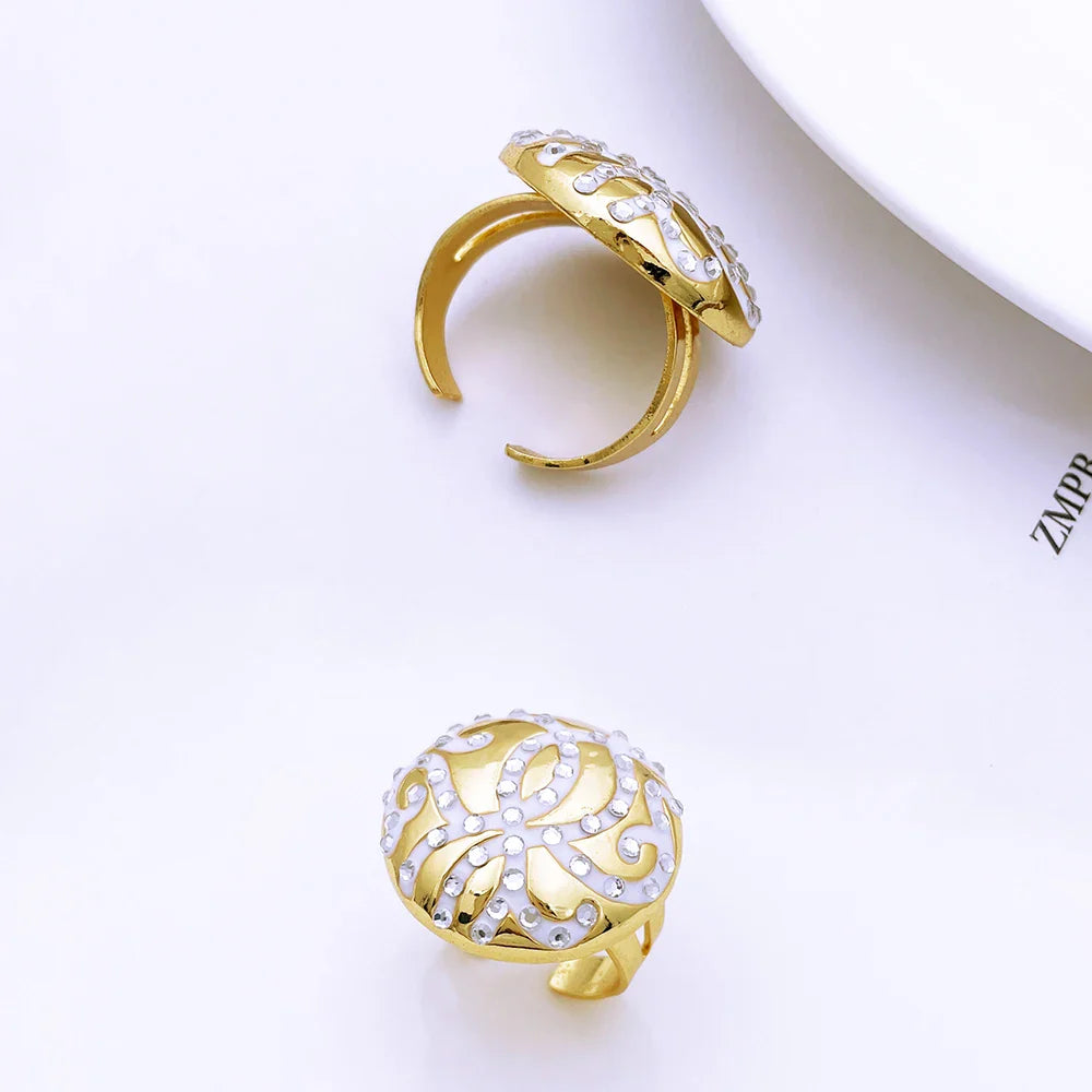 Classic Design Women Necklace Earrings Ring Bracelet Pendant Jewelry Set 18K Gold Plated Wedding Party High Quality Jewelry