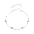 925 Sterling Silver Bracelet, White Gold Plated Shiny Zircon Flower Bracelet for Women Girl Classic Temperament Jewelry