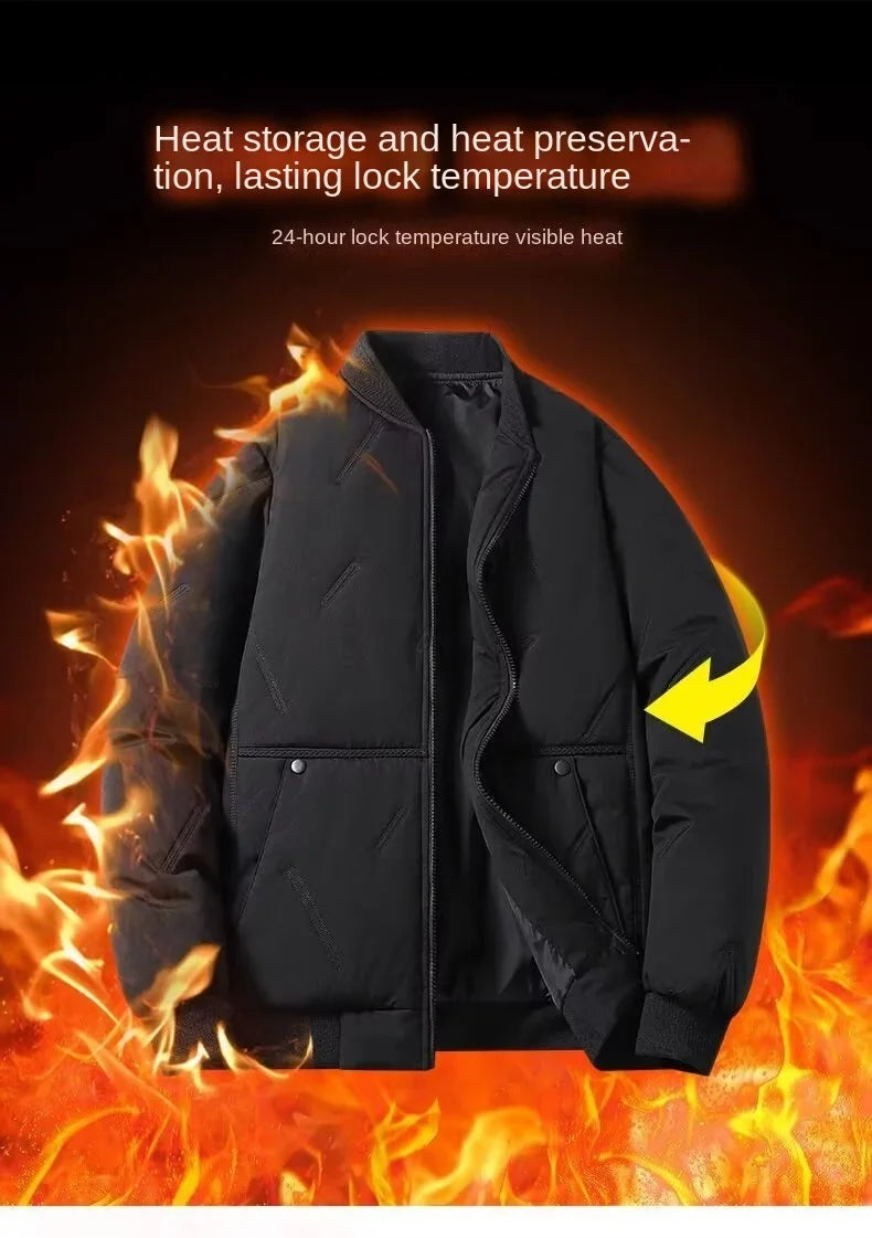 New autumn and winter baseball collar, men's fashionable and versatile cotton jacket, outer warm cotton jacket, baseball jacket,