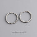 925 Sterling Silver Fashion Piercing Charm Twist Huggies Hoop Earrings for Women Rock Gothic Unisex Jewelry Ear Buckles