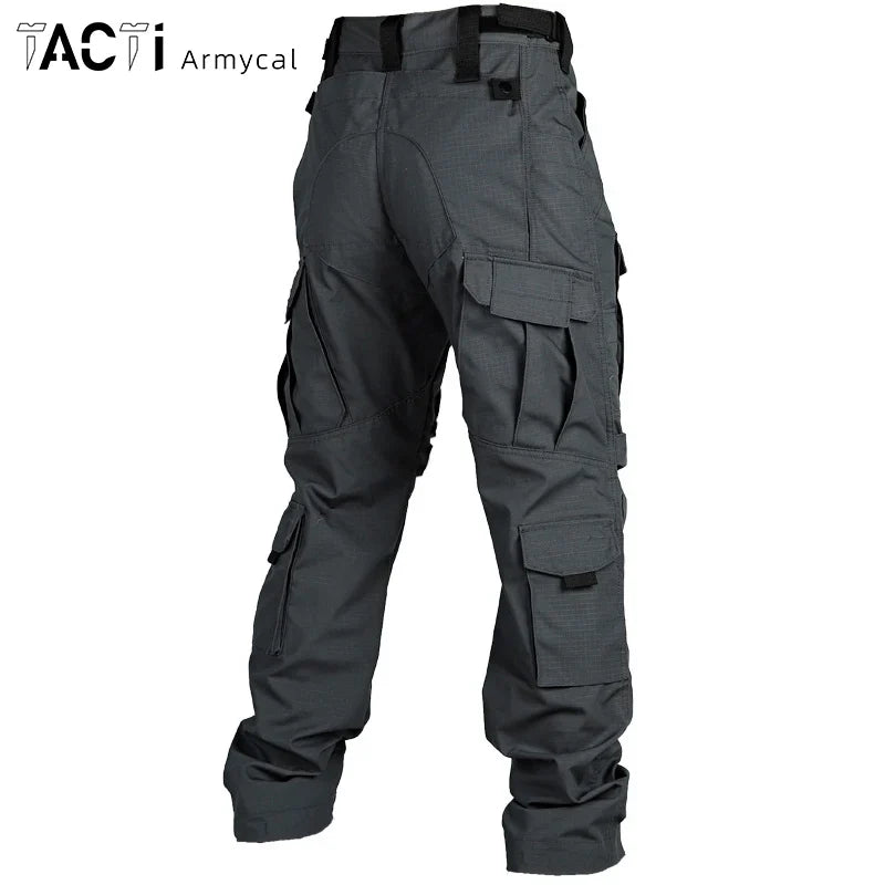 Plus Size 6XL Mens Tactical Pants Multiple Pocket Elasticity Military Urban Commuter Tacitcal Trousers Men Slim Fat Cargo Pants