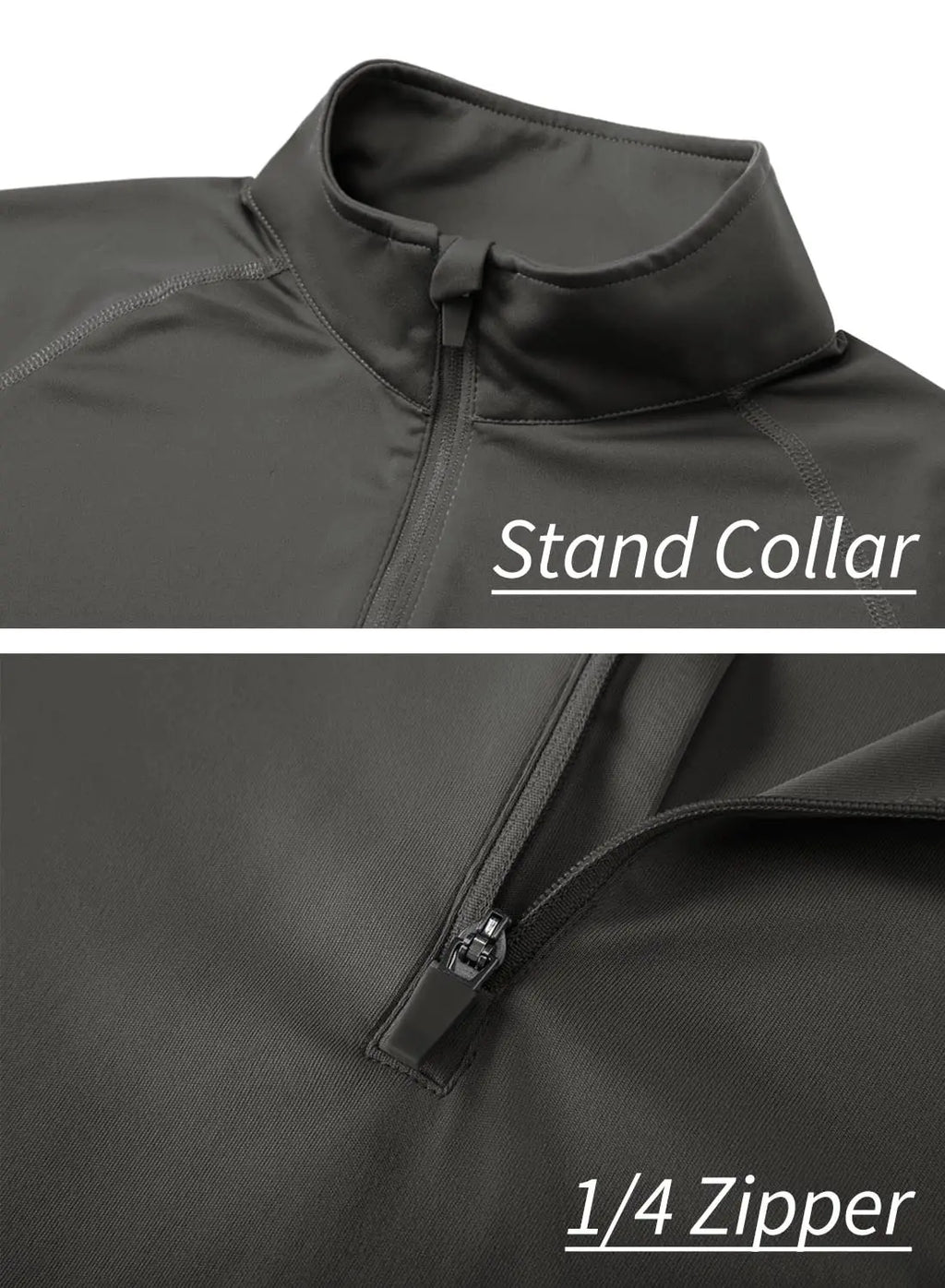 UPF 50+ Quick Dry T-Shirts Mens Long Sleeve UV Protection Shirt 1/4 Zip Running Tee Hiking Fishing Lightweight T Tops