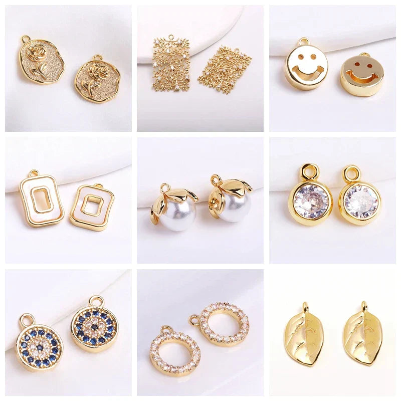 14K Gold Plated Brass Earrings Hooks Round Hoop Earrings,Earring Fixtures,Fasteners For Earrings,DIY Earring Making Accessories