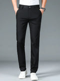 Bamboo Fiber Straight Business Pants Men Long Formal Trouser Male