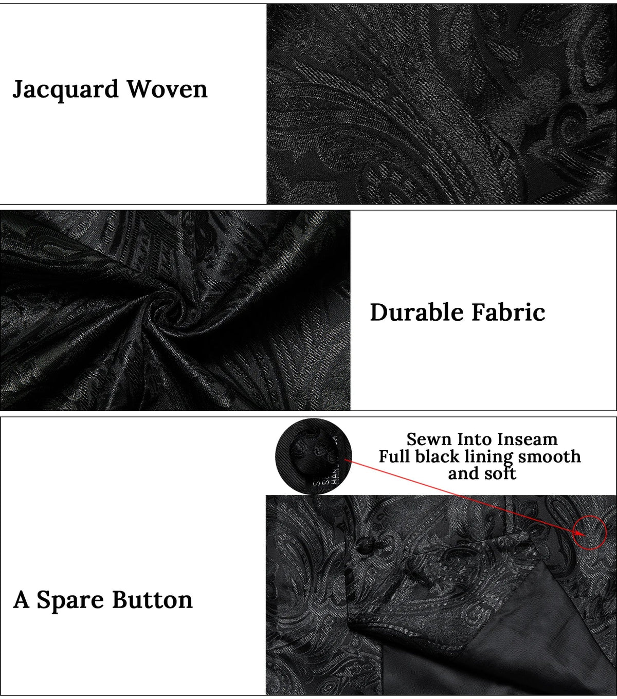 Men's Suit Vest Neck Tie Set Black Paisley Waistcoat for Wedding Party Tuxedo Suits Luxury Sleeveless Jacket DiBanGu