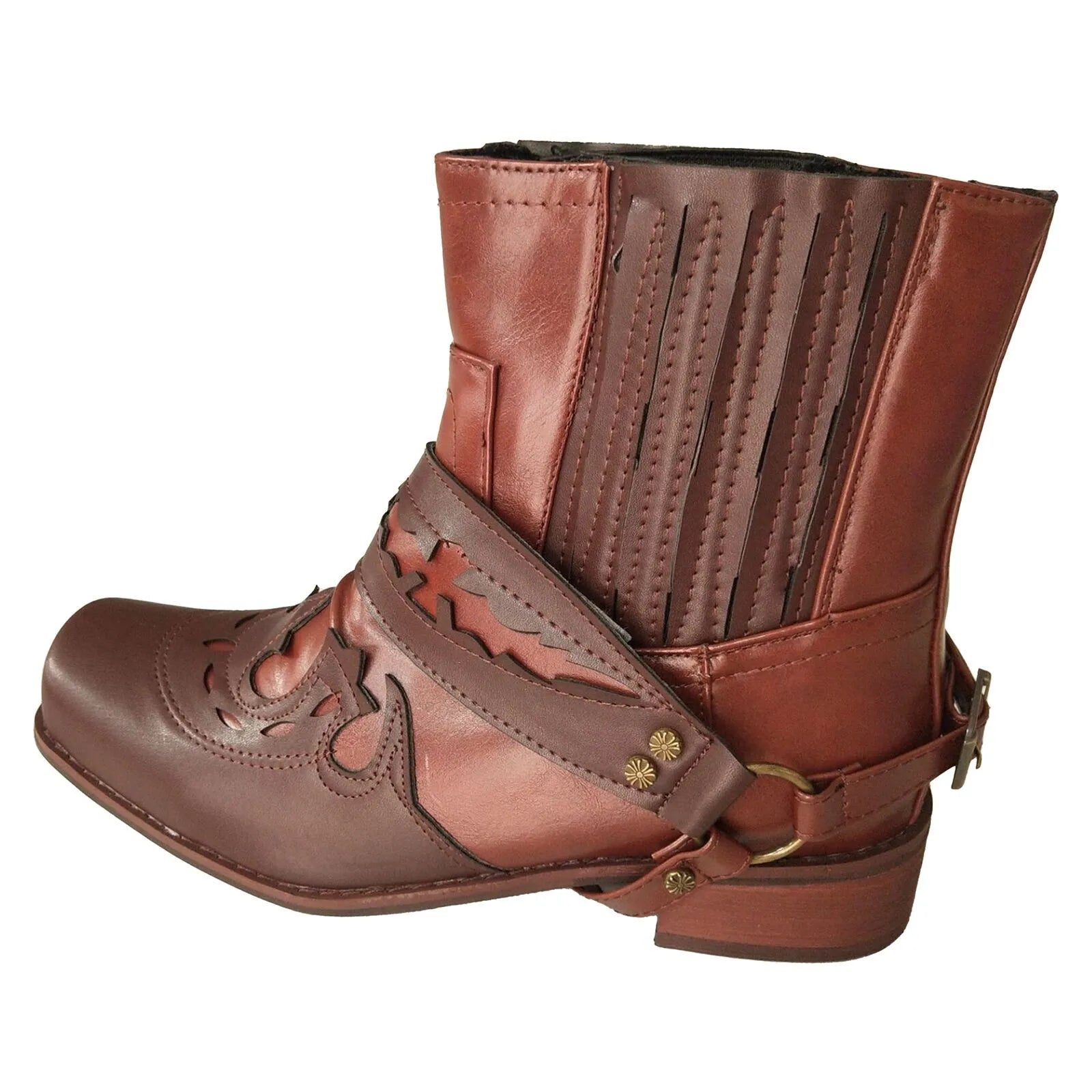 Retro Square Toe Cowboy Short Boots