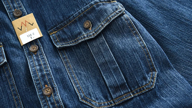 Heavy Duty Denim Shirt for Boys with Loose Fit and Long Sleeves