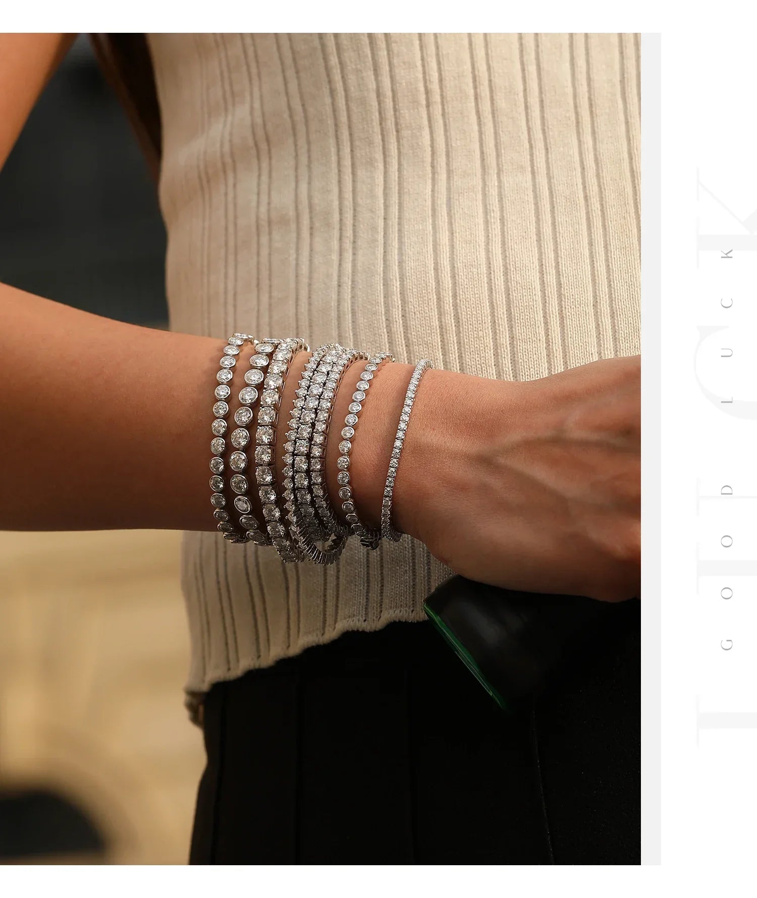 D VVS1 Round Moissanite Tennis Bracelet 3mm/4mm/5mm 925 Sterling Silver Tennis Stackable Bracelets for Women Men Jewelry