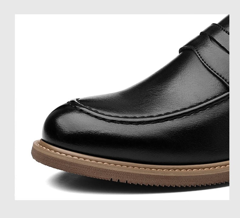 British Style Business Casual Shoes for Man Spring Autumn New Designer Leather Shoes Male Solid Color Men's Dress Elegant Shoe