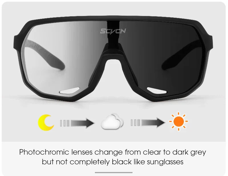 Photochromic Cycling Sunglasses Cycling Glasses UV400 Bicycle Eyewear Sports MTB Outdoor Bike Goggles Sunglasses Eyepieces