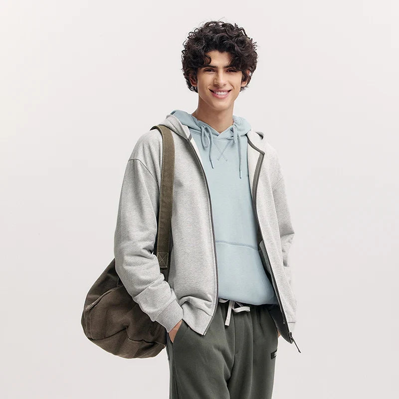 Jacket Men Hooded Cardigan Coat Couple 2025 New Spring Casual Outfit Minimalist and Versatile for Daily Wear