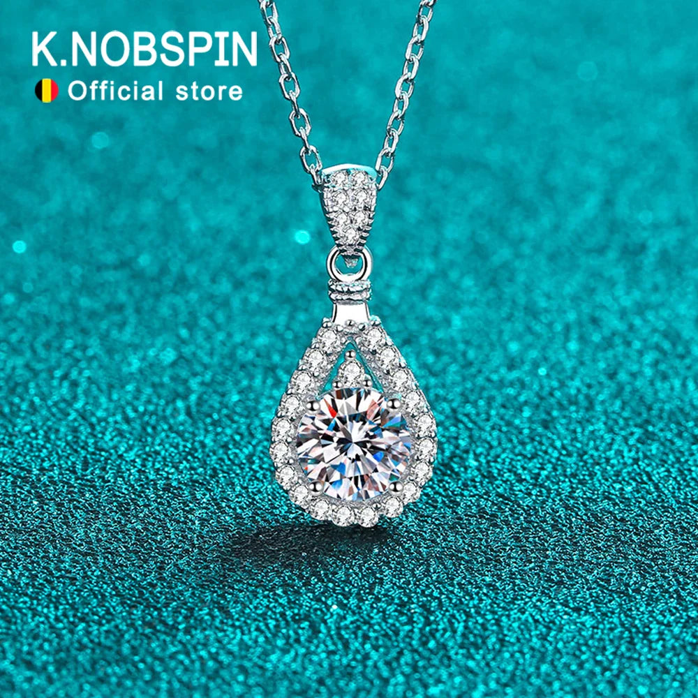 D VVS1 Moissanite Pandent Necklace for Woman Wedding Jewely with GRA 925 Sterling Sliver Plated 18k white Gold Necklace