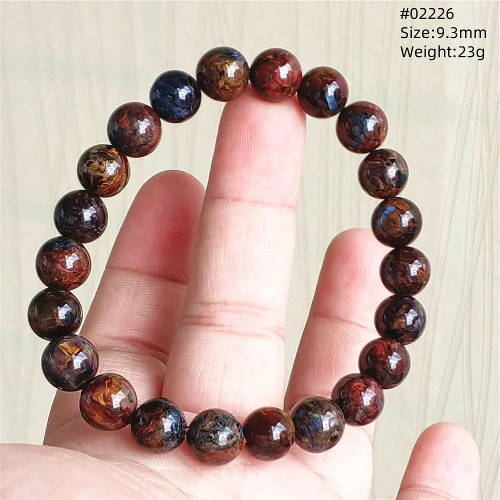 Natural Blue Pietersite Bracelet Women Men Beads Round Beads Chatoyant Cat Eye Fire Pietersite Namibia AAAAAA
