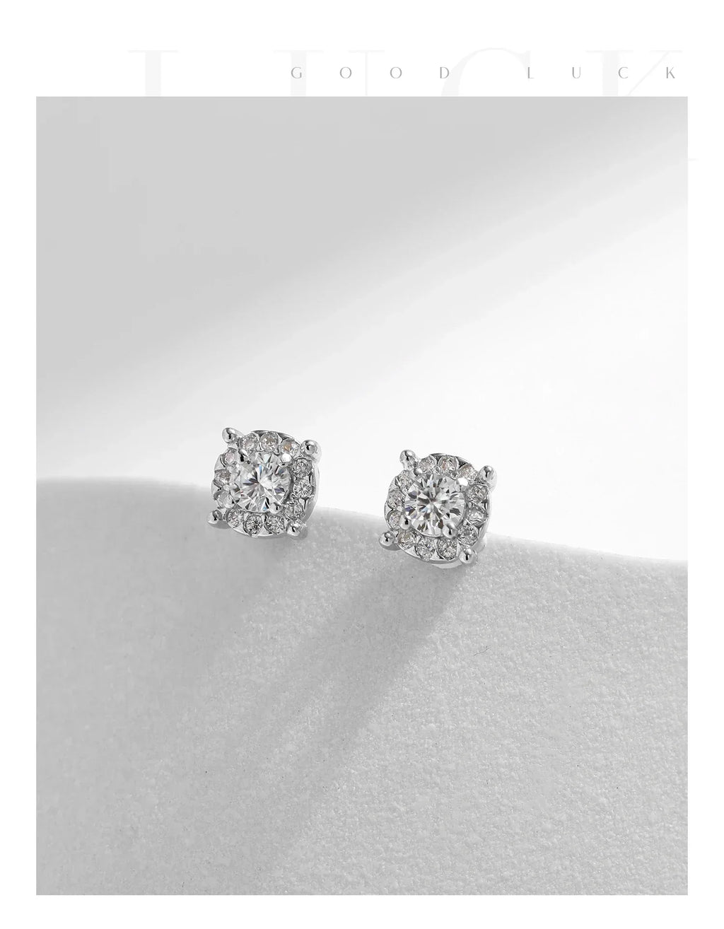 D Color Moissanite Stud Earrings Round Cut Lab Created Diamond 925 Sterling Silver Silver Bridal Jewelry For Women Gifts
