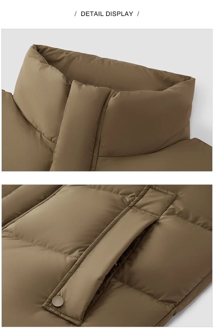 Down Vest Men 2025 Winter New Loose Waterproof Couple Matching Solid Versatile Outerwear