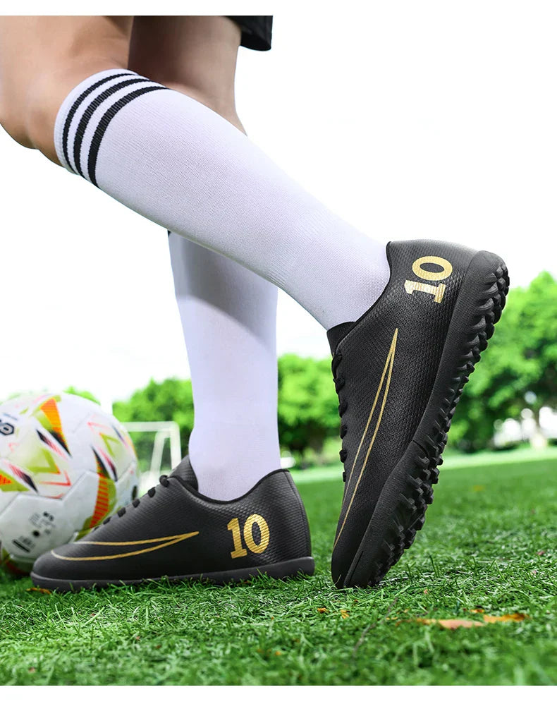 Low Top Soccer Cleats Men Football Boots TF AG Boys Turf Indoor Training Shoes Breathable Lightweight Comfortable Sport Sneakers