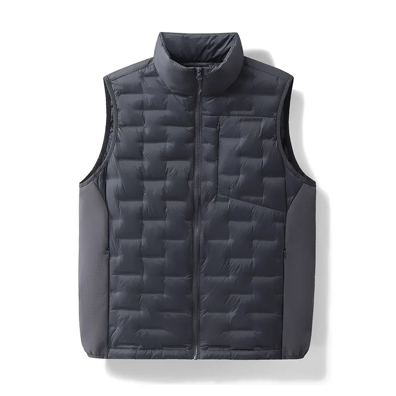 Winter Man White Duck Down Vest Men Waterproof Windproof Casual Sleeveless Vests Man Multi Pocket Warm Ultralight Waistcoat Coat